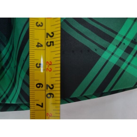 Chaps green and black plaid polyester sleeveless dress with waist tie, size 8. - Picture 8 of 9